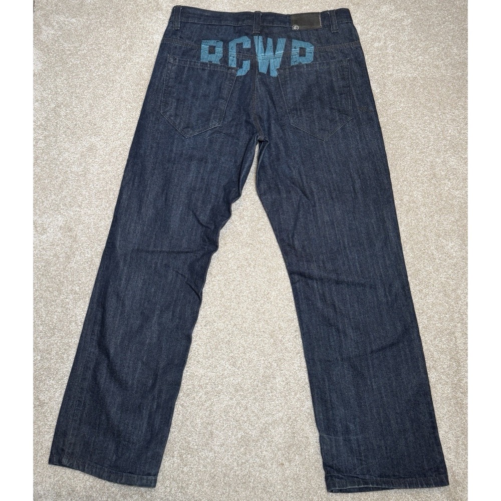 Rocawear Jeans Mens 34x32 Dark Wash Denim Streetwear Hip Hop Y2K VTG